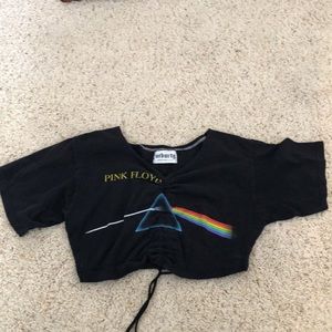 Melrose Trading Post Handcrafted Pink Floyd Crop Top